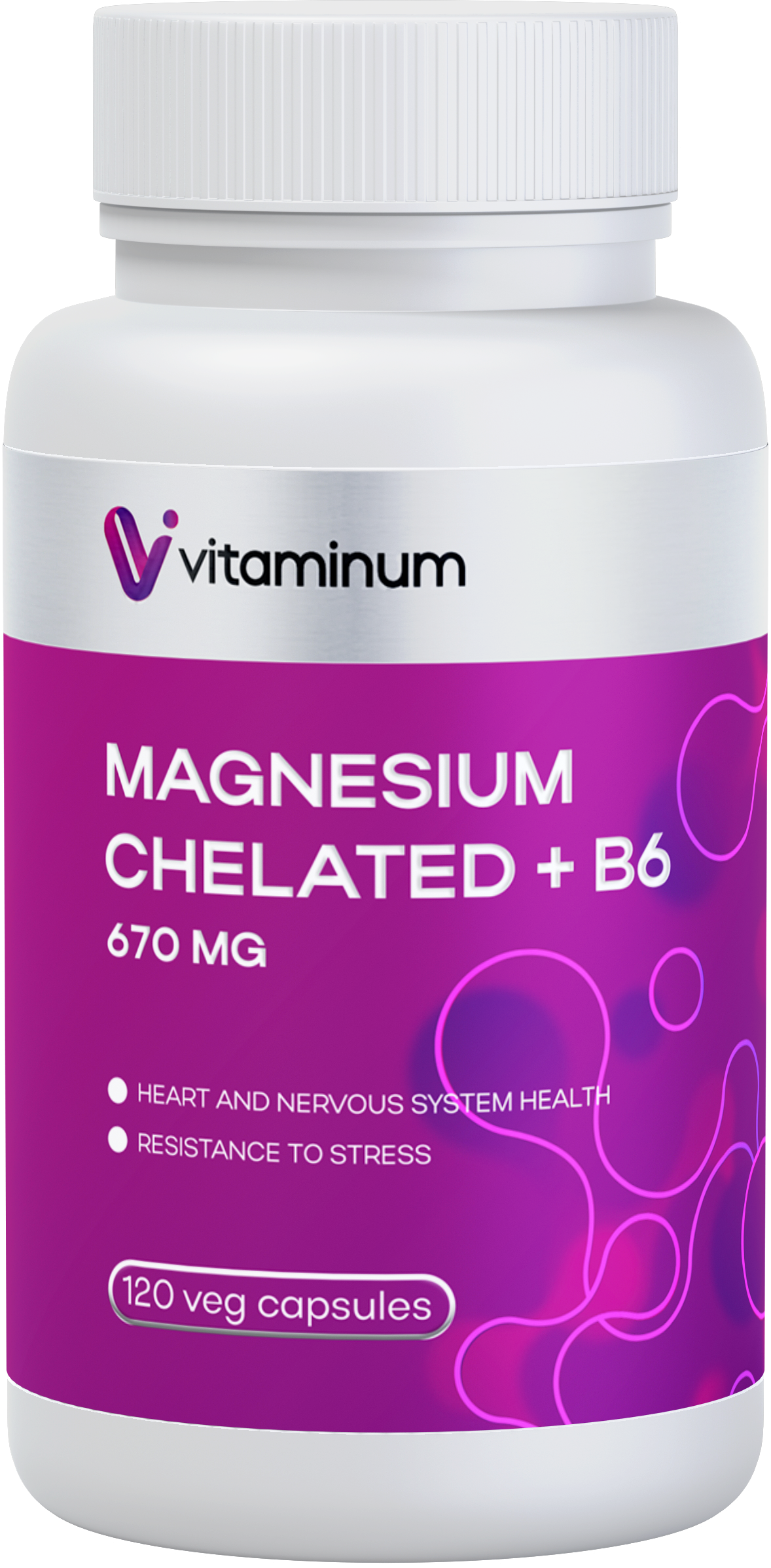  Vitaminum МАГНИЙ ХЕЛАТ + витамин В6 (670 MG) 120 капсул 800 мг  в Уфе